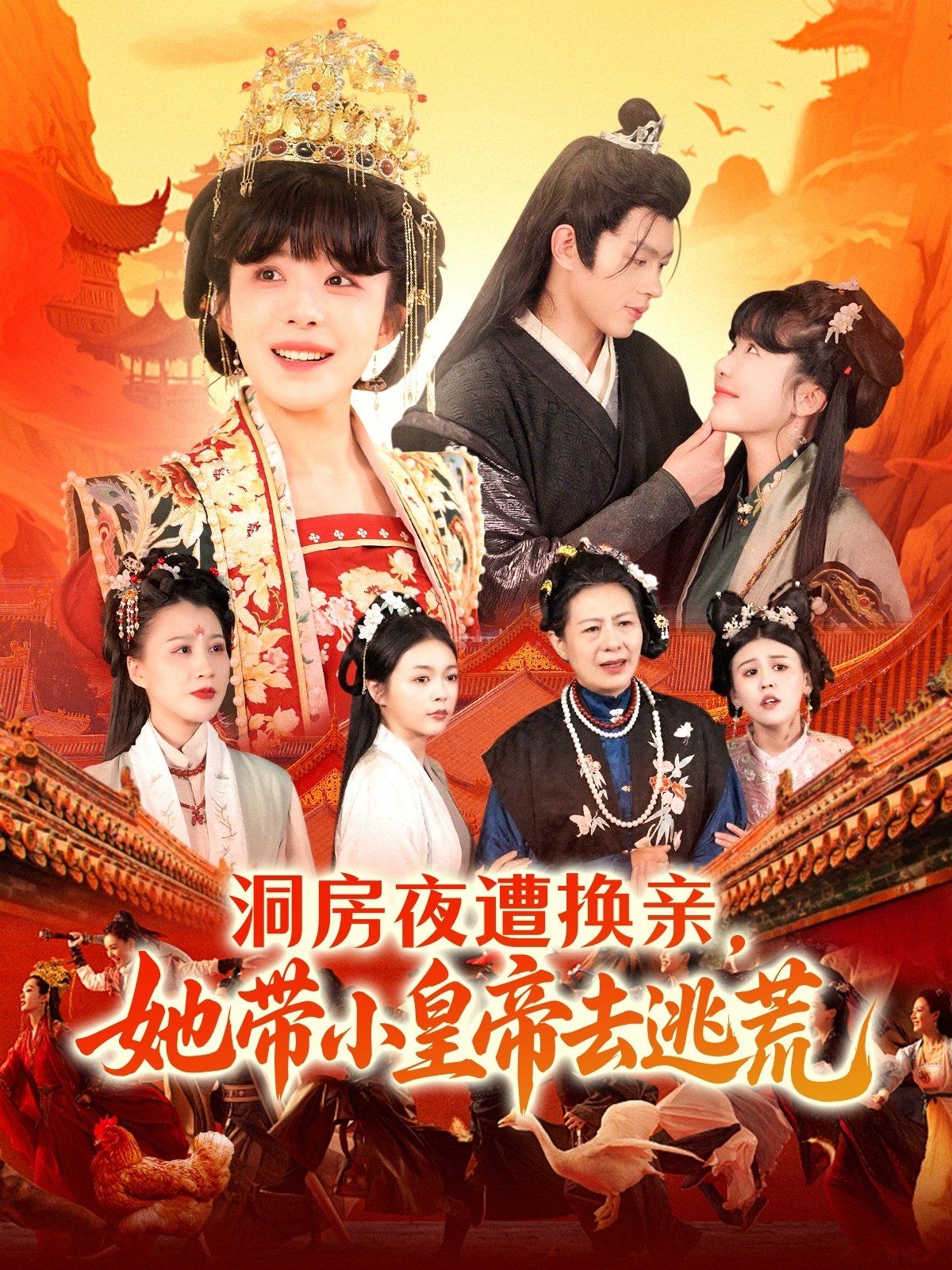 洞房夜遭换亲她带小皇帝去逃荒海报