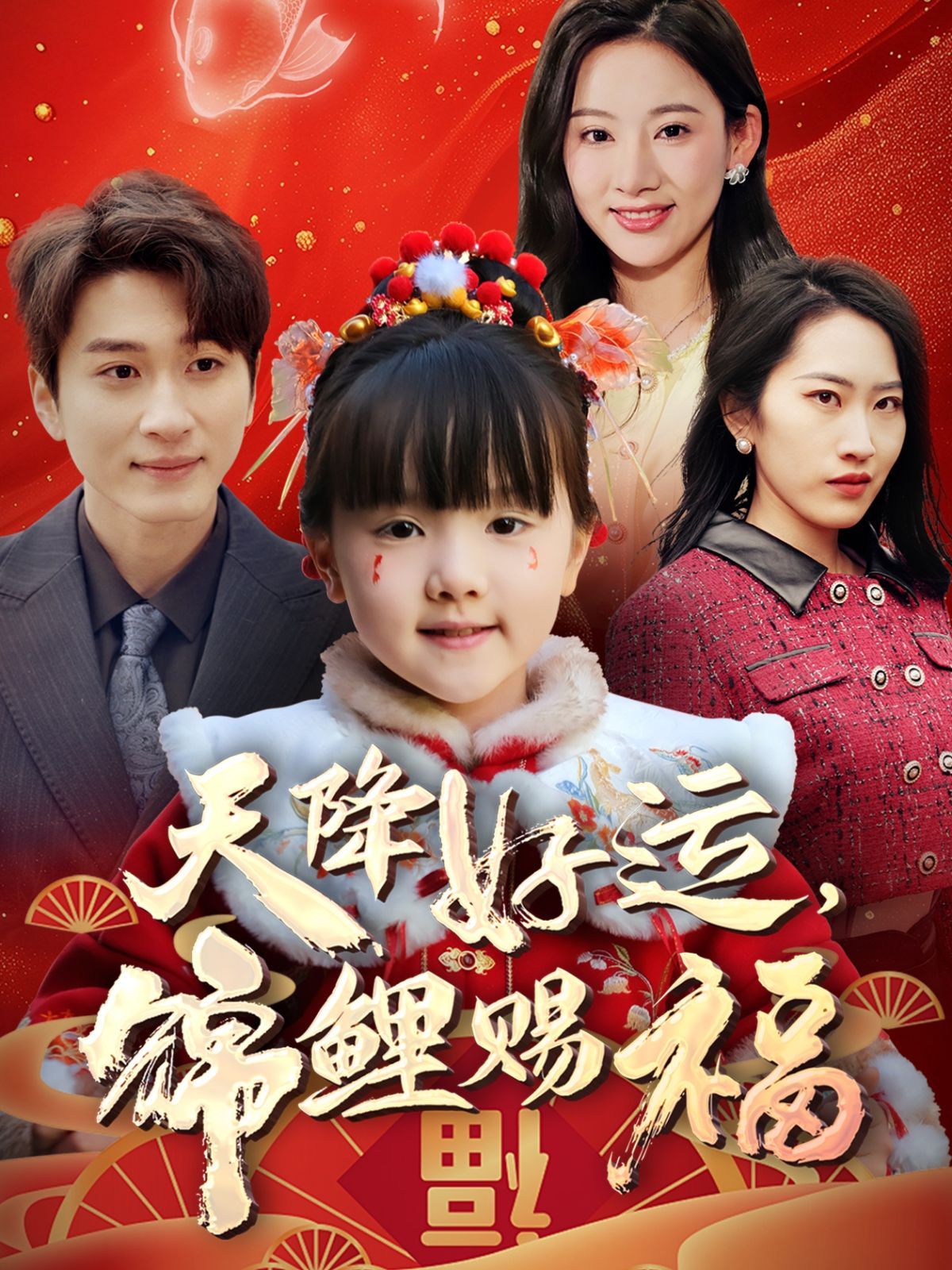 天降好运锦鲤赐福海报